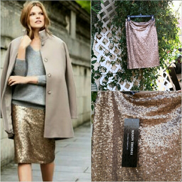 Mason Thomas‎ gold sequins skirts - Picture 1 of 1